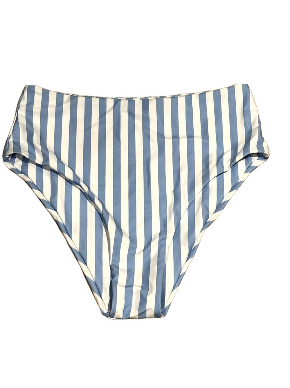 Blue White Stripe Bikini Bottoms Small